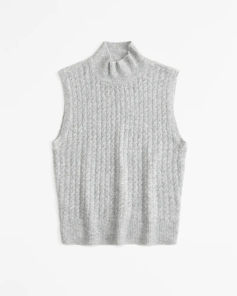 Sleeveless Cable Mockneck Top