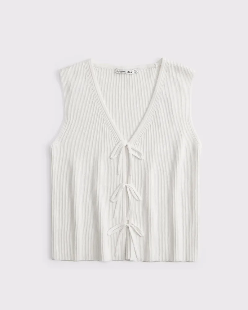Tie-Front V-Neck Sweater Vest