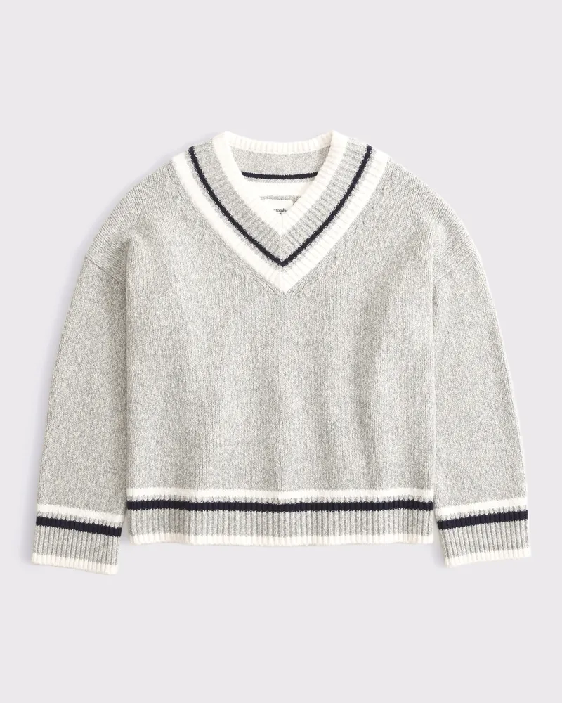 Relaxed Textural V-Neck Sweater