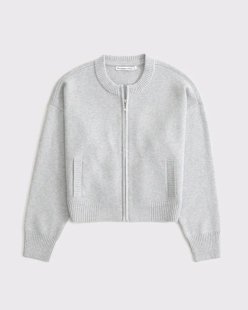 LuxeLoft Zip-Up Crew Cardigan