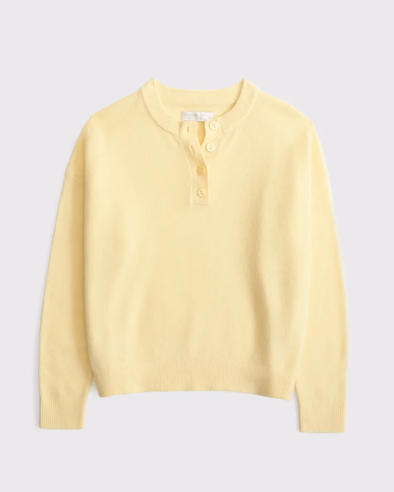 Merino Wool-Blend Henley Sweater