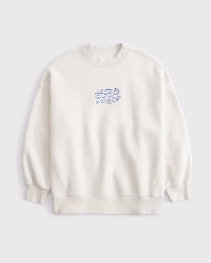 Beach Graphic Oversized Sunday Crew