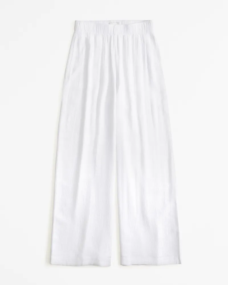 Crinkle Textured Pull-On Pant