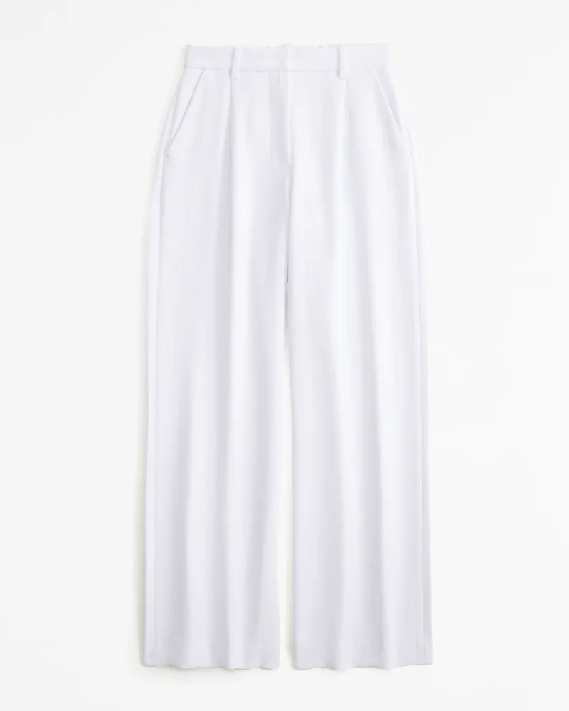 A&F Harper Tailored Premium Crepe Ultra-Wide Leg Pant