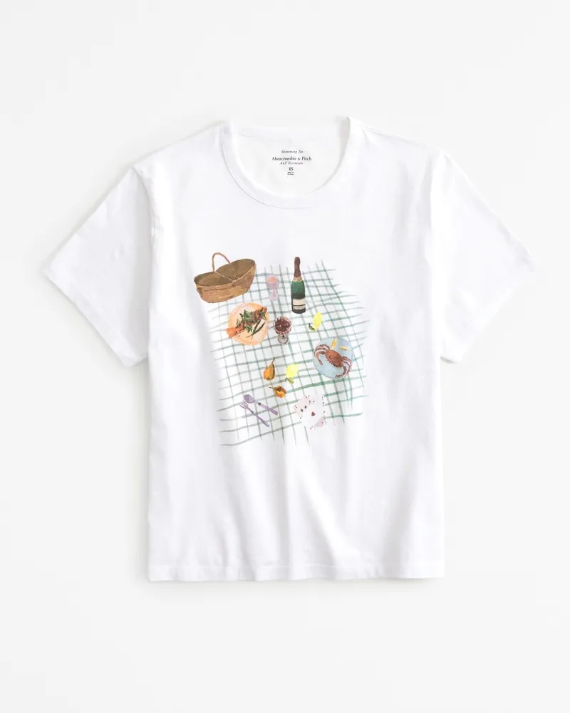 Short-Sleeve Picnic Graphic Skimming Tee