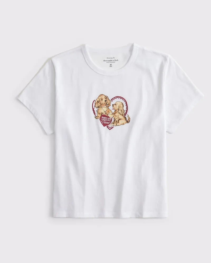 Short-Sleeve Kissed Napkin Graphic Skimming Tee