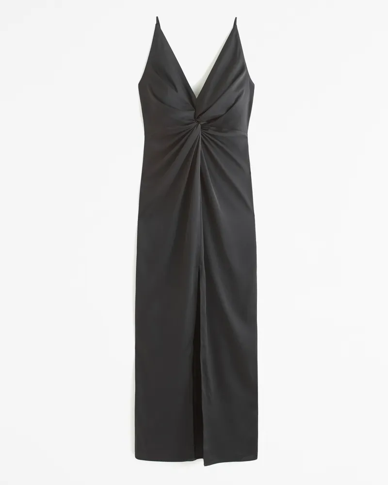 Draped Twist-Front Maxi Dress
