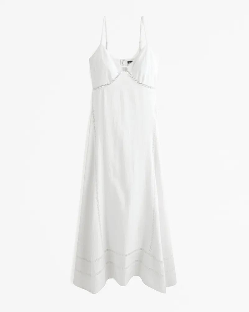 Lace-Pieced Sharkbite Midi Dress