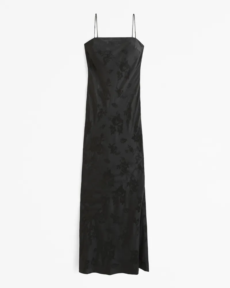 The A&F Julia Slip Satin Jacquard Maxi Dress