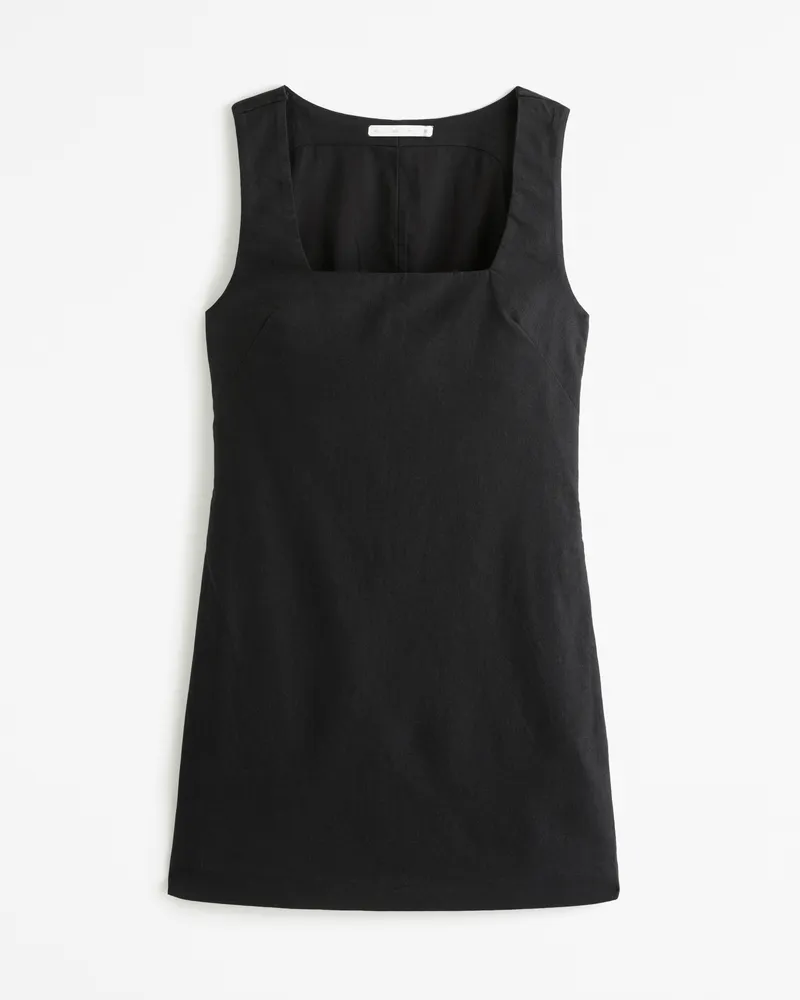 Linen-Blend Shift Mini Dress