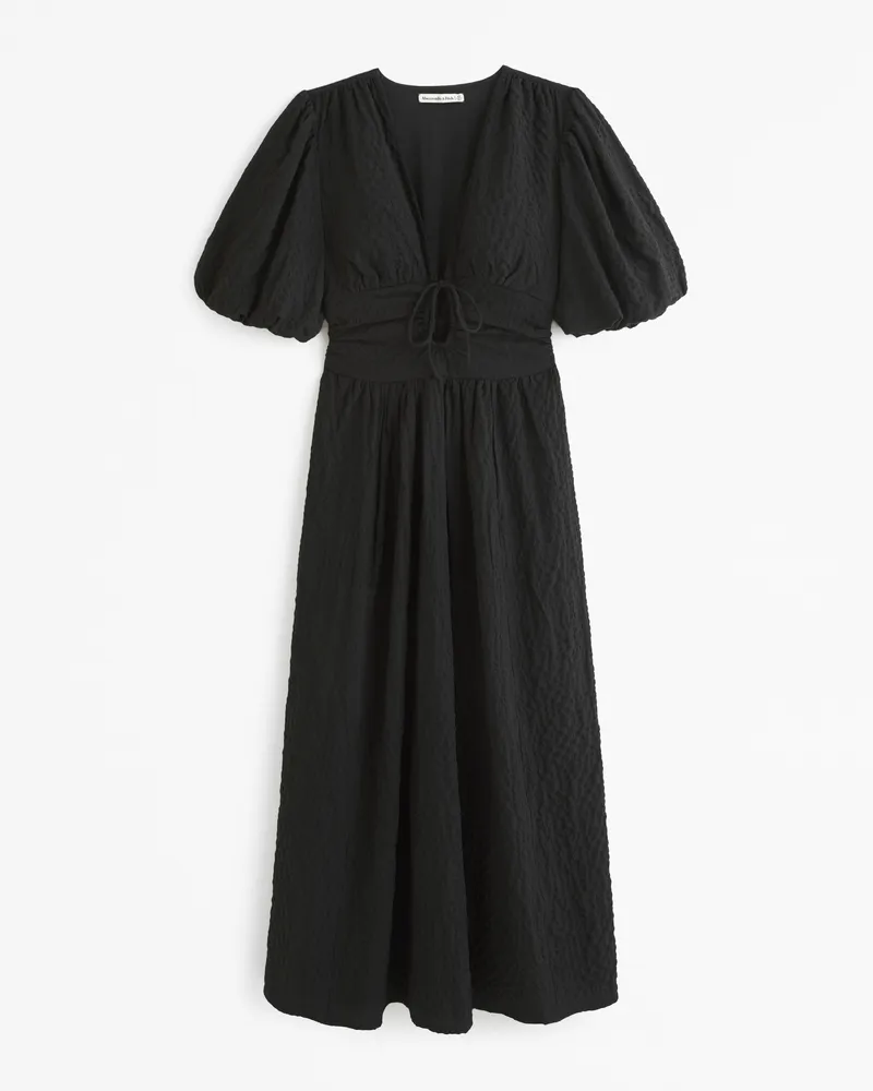 Tie-Front Textured Maxi Dress