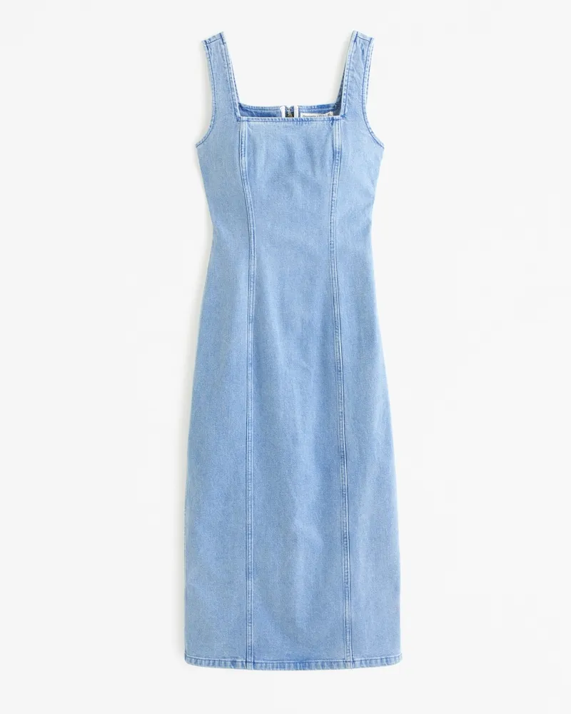 Denim Column Midi Dress