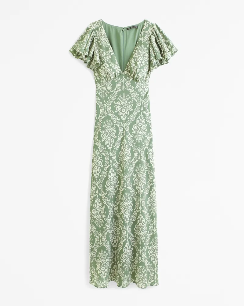 Ruffle Sleeve Maxi Dress