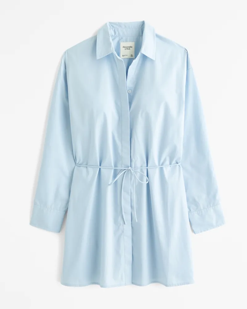 Long-Sleeve Mini Shirt Dress