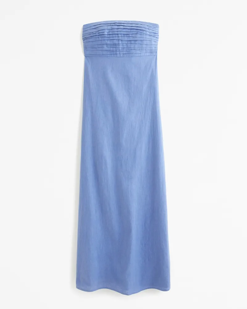 The A&F Emerson Strapless Linen-Blend Maxi Dress