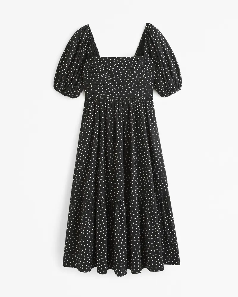 The A&F Emerson Poplin Puff Sleeve Midi Dress