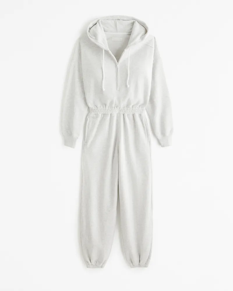 Long-Sleeve Hooded Fleece Jumpsuit
