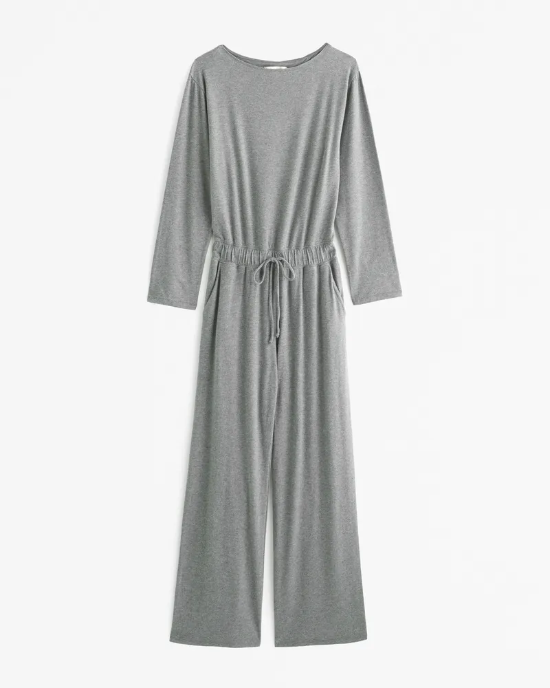 Lounge Off-The-Shoulder Long-Sleeve Jumpsuit