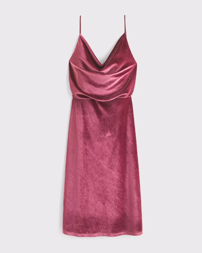 Velvet Open-Back Midi Dress