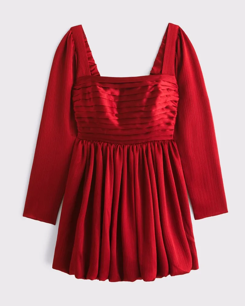 The A&F Emerson Bubble Hem Satin Mini Dress