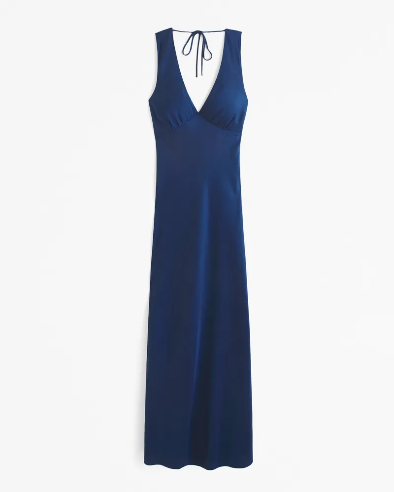 Plunge Cowl Back Maxi Dress