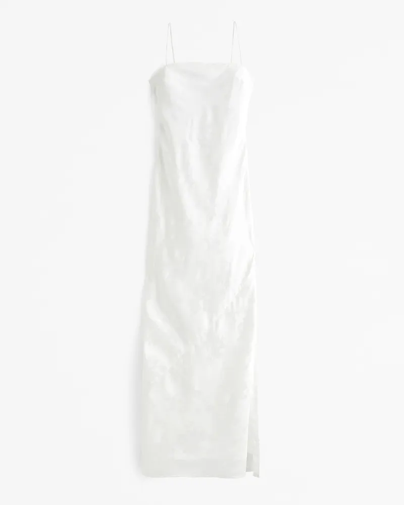 The A&F Julia Slip Satin Jacquard Maxi Dress