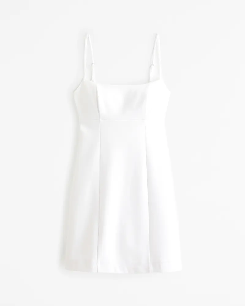 Squareneck Open-Back Mini Dress