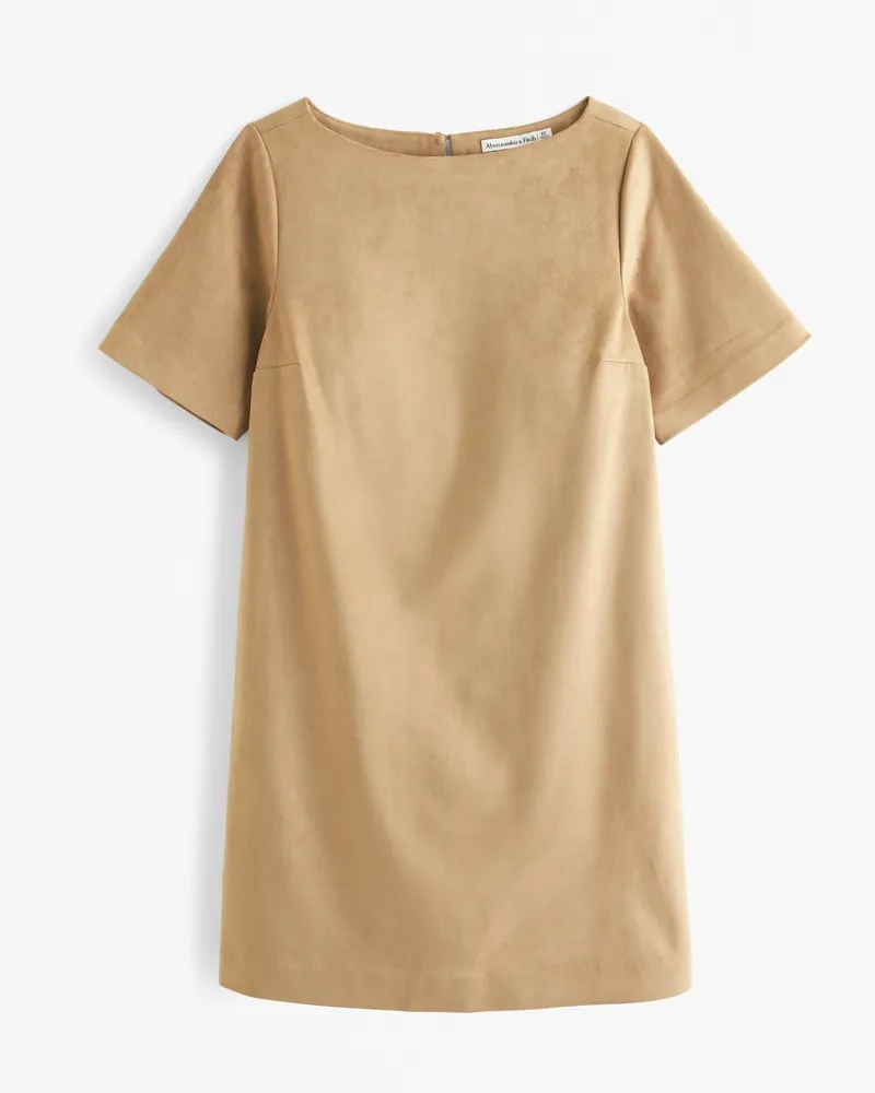 Faux Suede T-Shirt Mini Dress