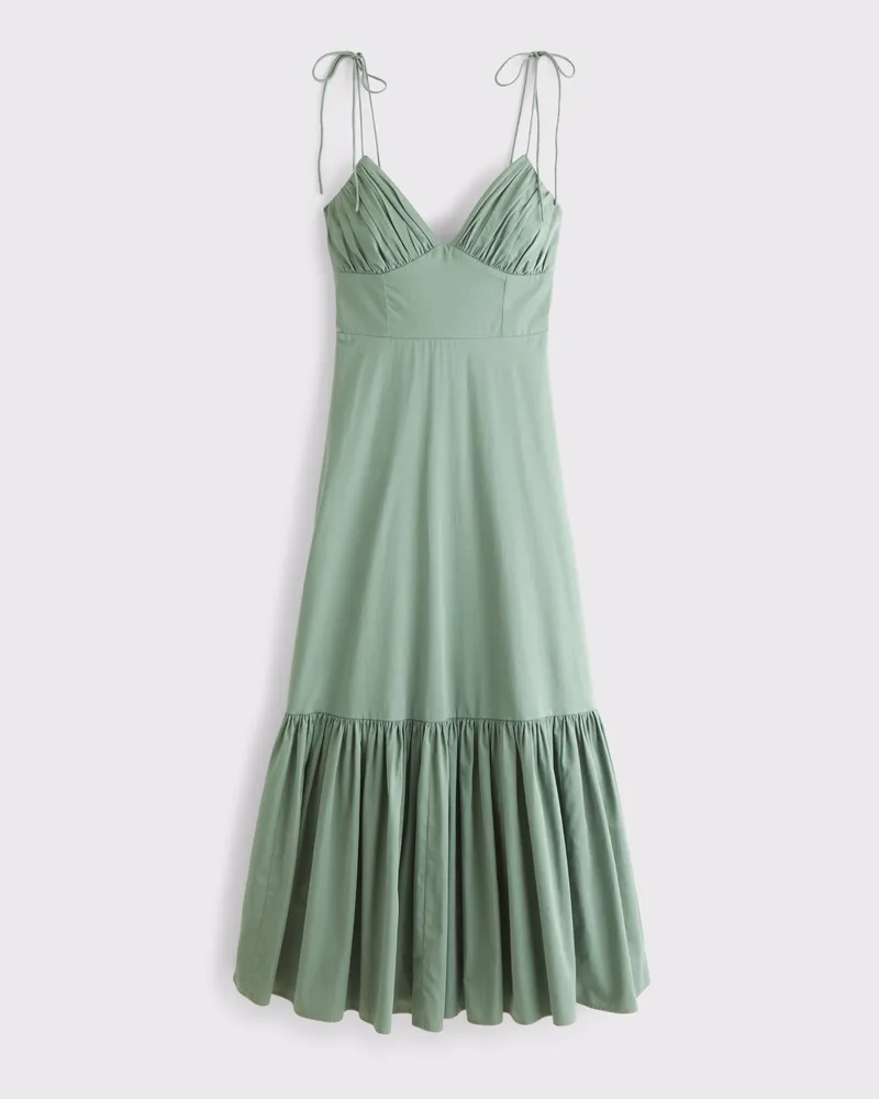 Tie-Strap Tiered Maxi Dress