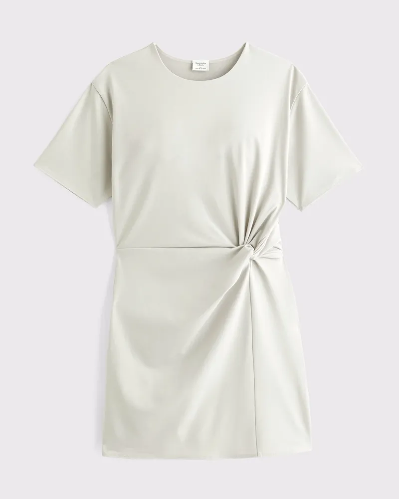 Side-Knot Knit Mini Dress