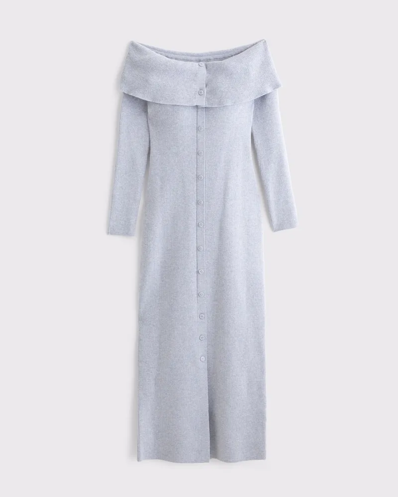 Off-The-Shoulder Midi Sweater Dress