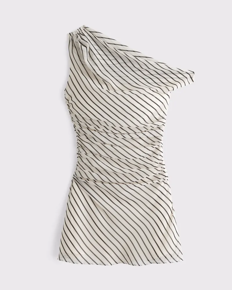 One-Shoulder Draped Mini Dress