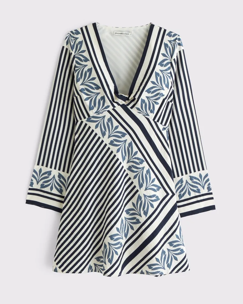 Long-Sleeve Twist Mini Dress