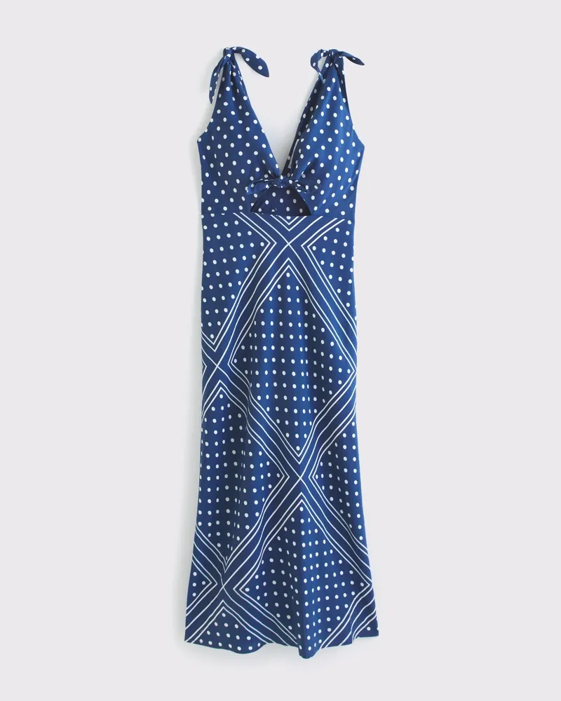 Tie-Front Scarf Midi Dress