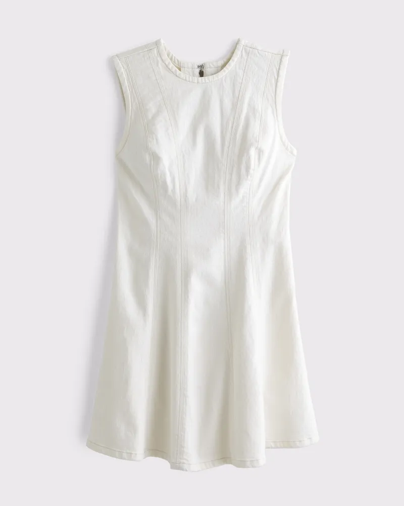 The A&F Mila High-Neck Denim Mini Dress