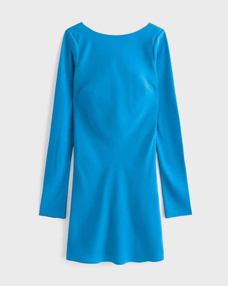 Long-Sleeve Slip Mini Dress