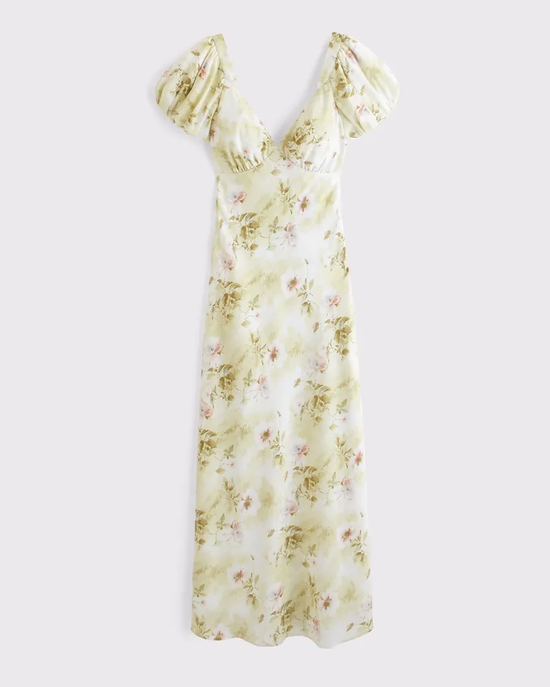 Puff Sleeve Midi Dress