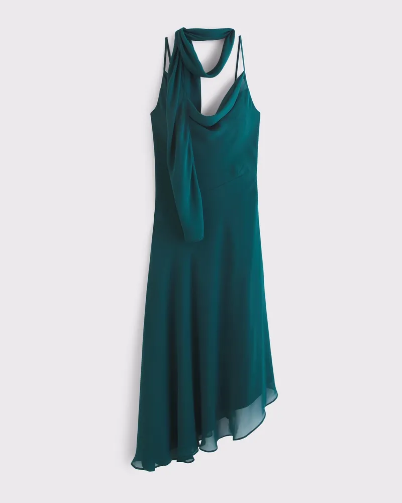 The A&F Julia Slip Scarf Asymmetrical Midi Dress