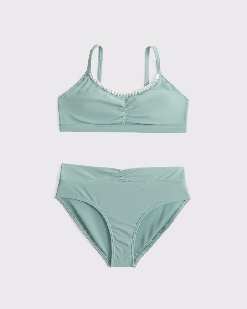 cinched triangle two-piece swimsuit