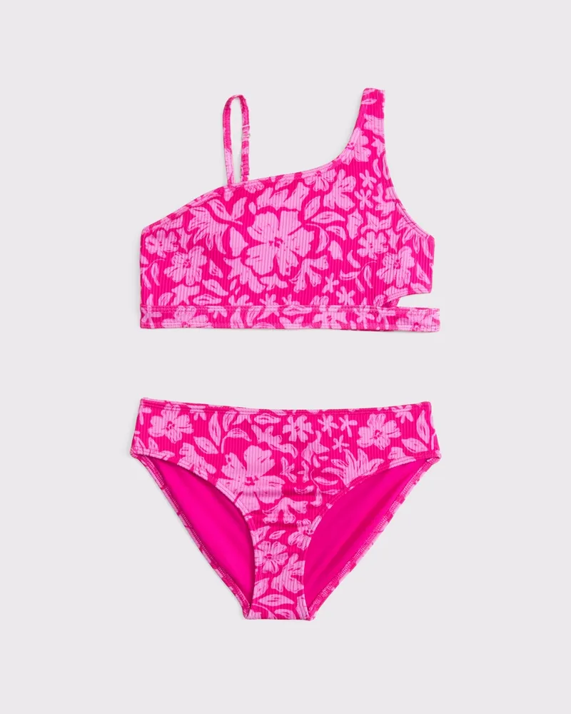 asymmetrical cutout two-piece swimsuit