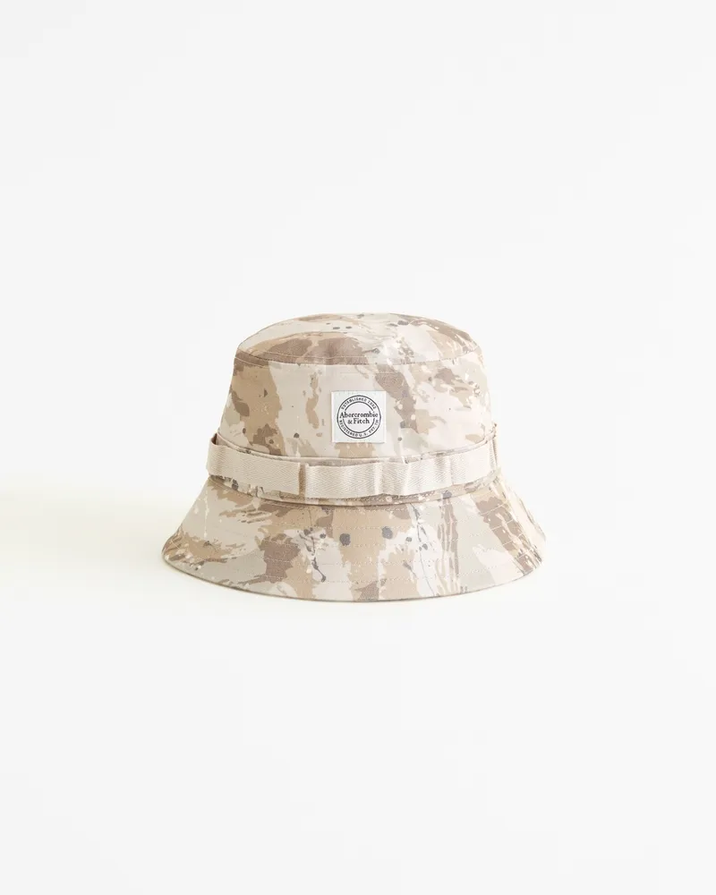 pattern logo bucket hat
