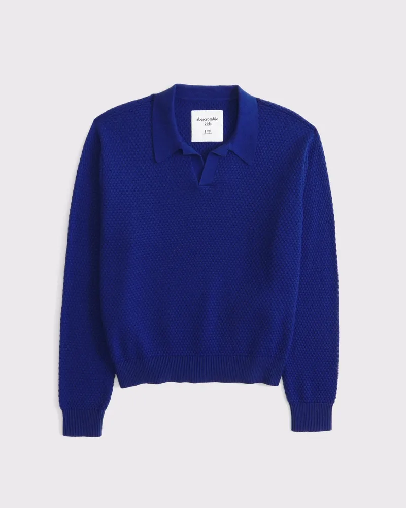 long-sleeve johnny collar sweater polo
