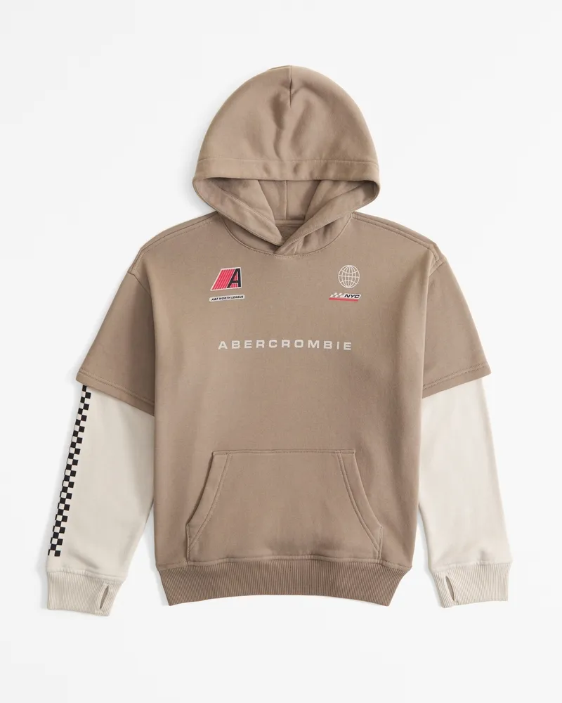 graphic logo twofer hoodie