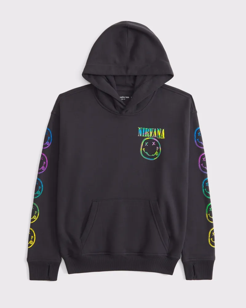 nirvana graphic popover hoodie