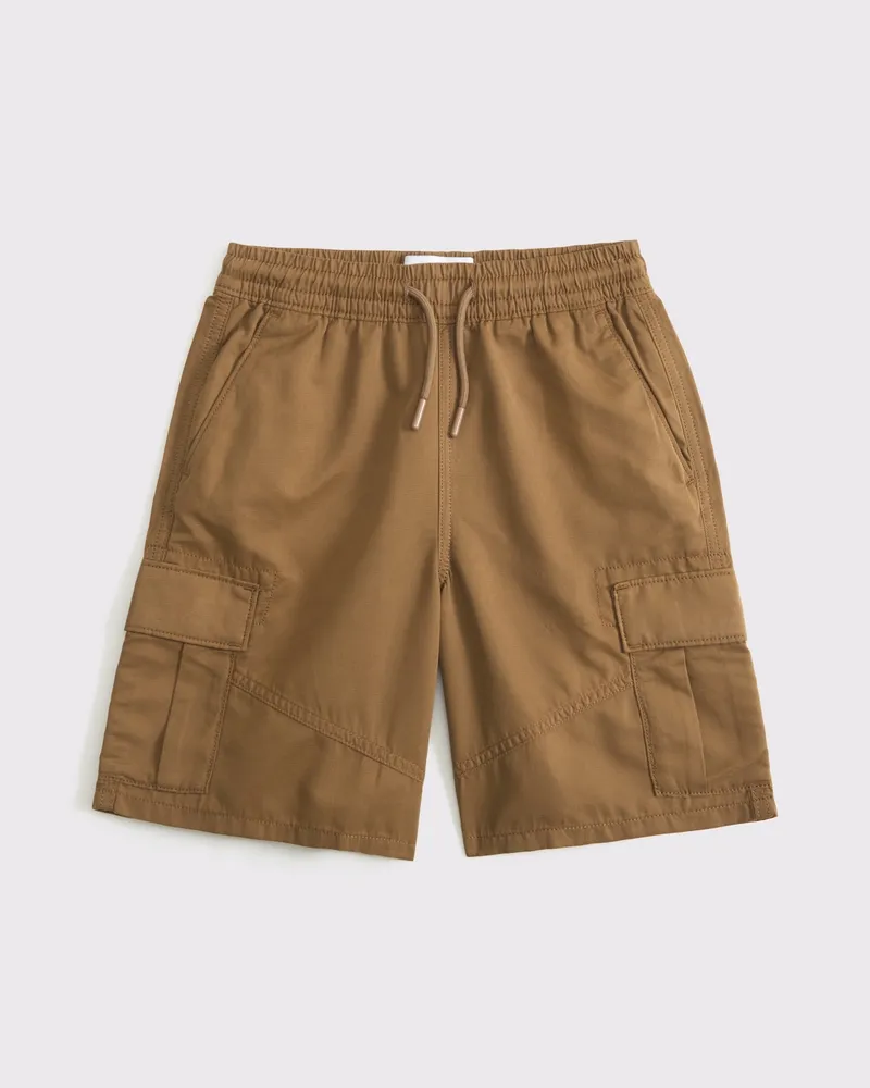 brushed nylon clean cargo shorts