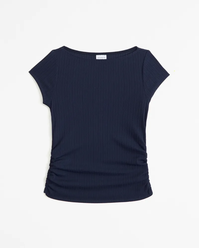side ruched slash tee