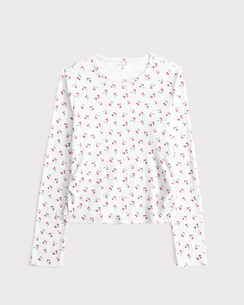 long-sleeve side ruched tee