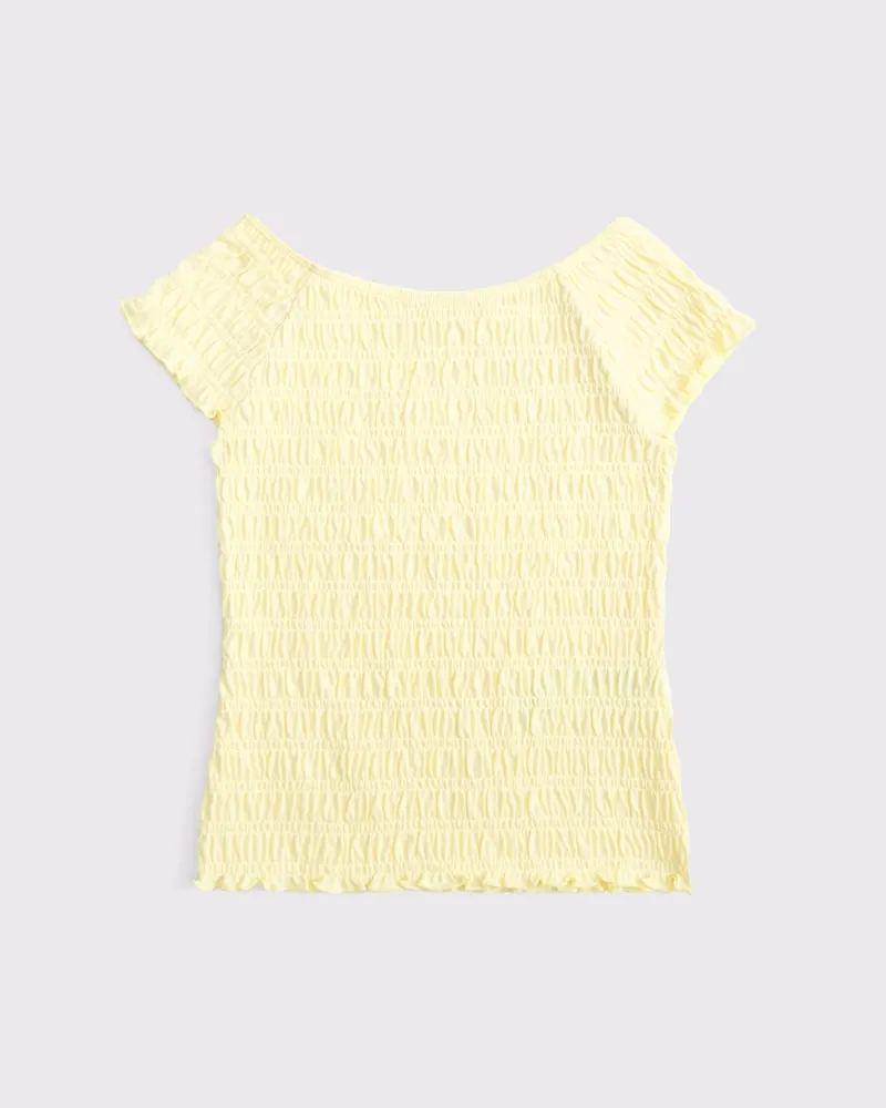 cropped smocked tee