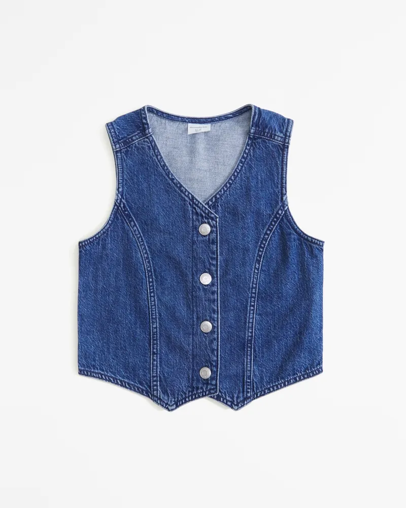 cropped denim vest set top