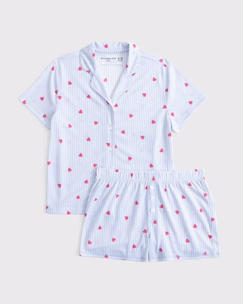 button-through shorts pajama set
